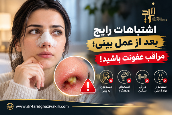 عفونت بعد از جراحی بینی | دکتر قاضی وکیلی